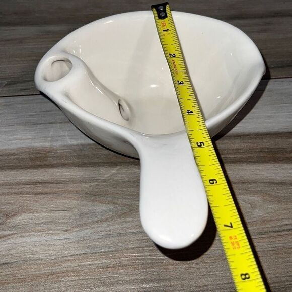 VINTAGE MID CENTURY MODERN CERAMIC HANDLED SAUCE GRAVY BOAT SEPARATOR - Picture 5 of 7
